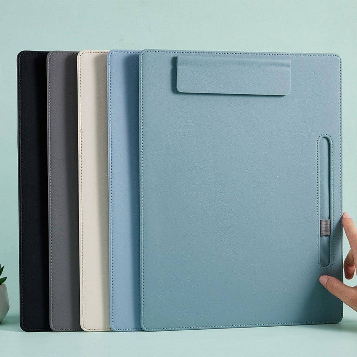 Leather Clipboard File Holder with Pen Loop - Black, Pack of 2 - view 5