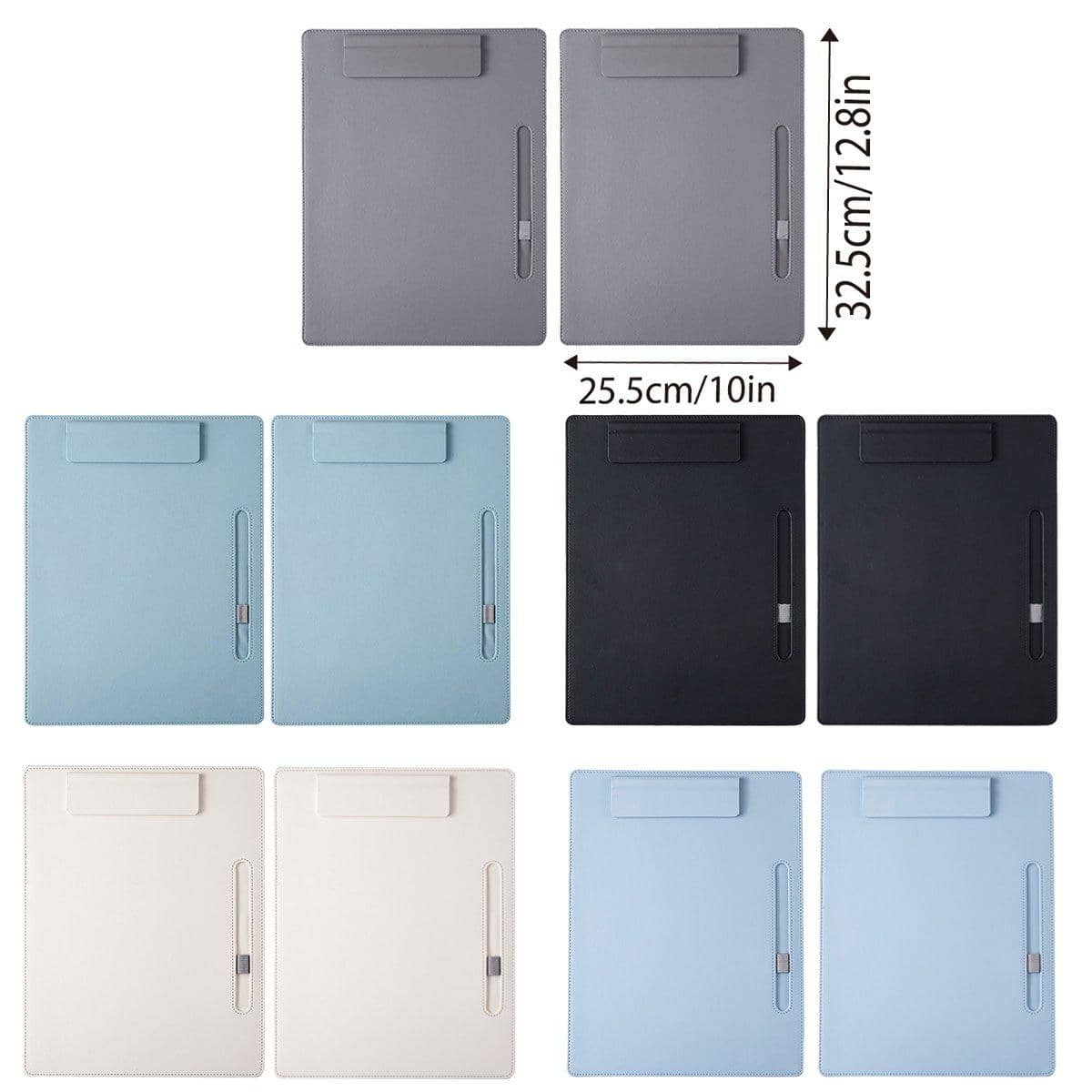 Leather Clipboard File Holder with Pen Loop - Dusty Cyan, Pack of 2 - view 4