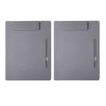 Leather Clipboard File Holder with Pen Loop - Grey, Pack of 2