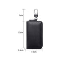 Leather Key Holder Bag with Key Ring, 12 x 7.5 x 2.5cm - Black - view 5