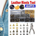 Leather Rivet Tool Kit - Double Cap Metal Studs, 480 Sets