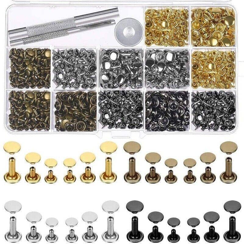 Leather Rivet Tool Kit - Double Cap Metal Studs, 480 Sets - view 5