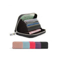 Leather Zip Card Wallet with RFID Blocking for Women - Black - view 3
