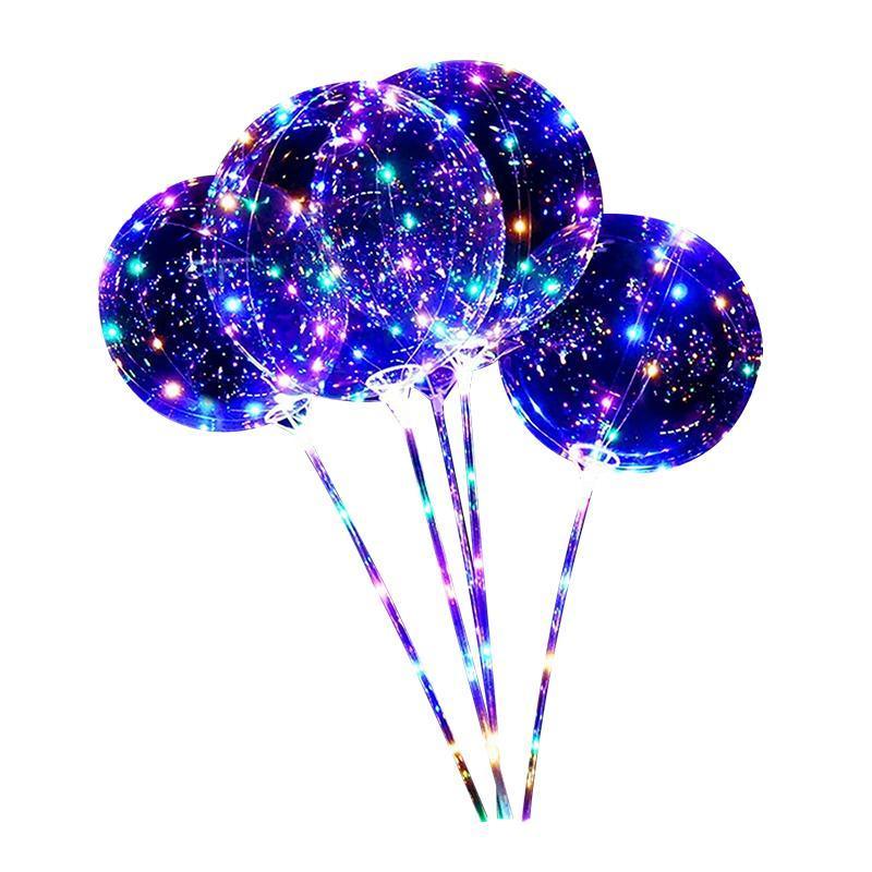 LED Bubble Balloons with Lights and Sticks, 6 Sets, up to 40 cm - view 2