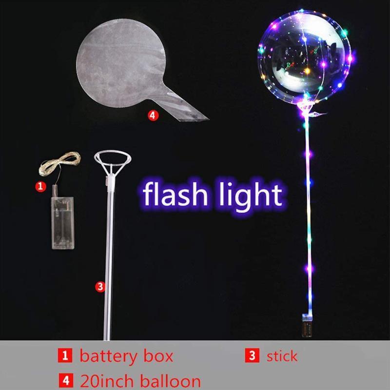 LED Bubble Balloons with Lights and Sticks, 6 Sets, up to 40 cm - view 4