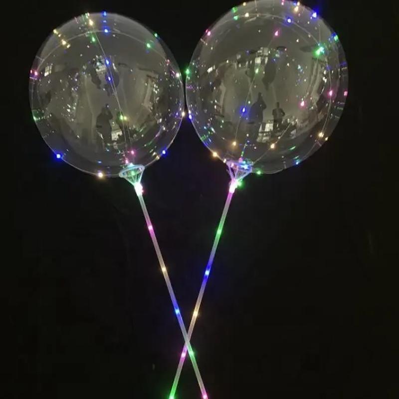 LED Bubble Balloons with Lights and Sticks, 6 Sets, up to 40 cm - view 5