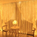 LED Curtain Fairy String Lights, 3 m x 3 m, 300 LEDs - Warm White - view 5