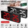 LED Digital Alarm Clock with Large Display and Temperature - Green - view 2