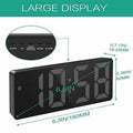 LED Digital Alarm Clock with Large Display and Temperature - Green - view 4