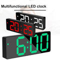 LED Digital Alarm Clock with Large Display and Temperature - Green - view 5