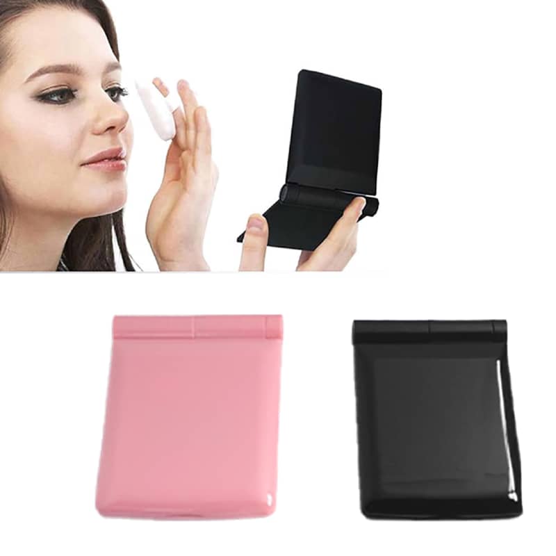 LED Folding Makeup Mirror with 8 Lights, Compact Portable Pocket Cosmetic Mirror, Black - view 4