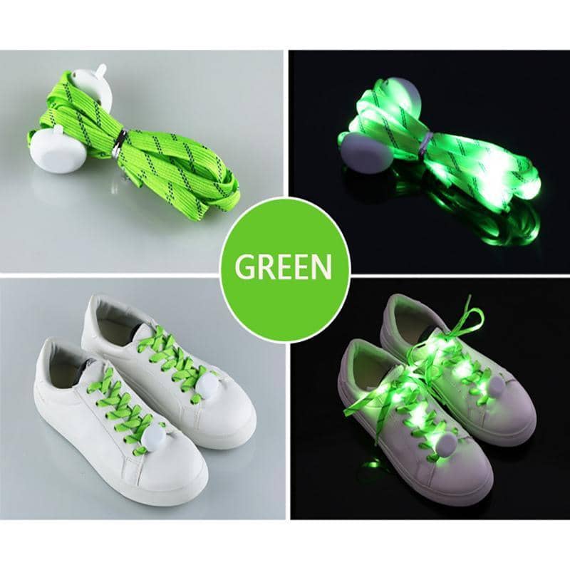 LED Glow Shoelaces, 110 cm Flashing Laces - Red - view 4
