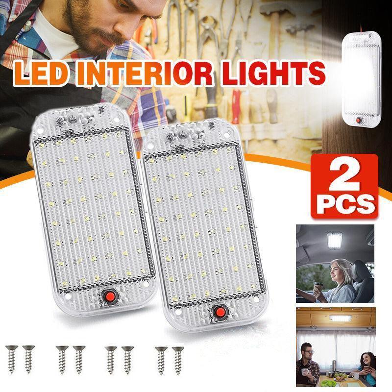 LED Interior Roof Light for Cars, Trucks and Caravans - Pack of 2