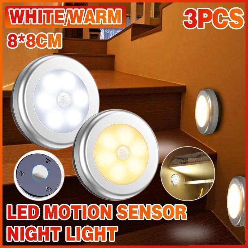 LED Motion Sensor Night Light Indoor Outdoor - Warm White, Pack of 3 - view 2