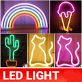 LED Neon Wall Light for Bedrooms and Kids Rooms - Rainbow, 16 x 30 cm