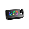 LED Projection Alarm Clock with Time and Temperature Display - Black