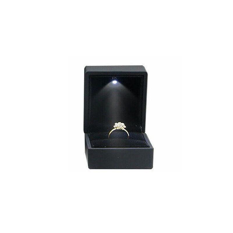 LED Ring Gift Box, 6.5 x 6.5 cm - Black