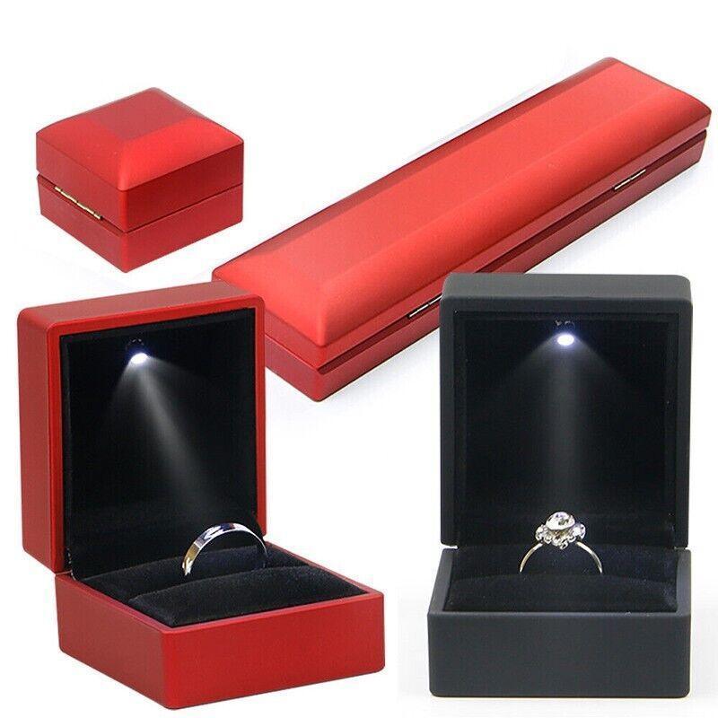 LED Ring Gift Box, 6.5 x 6.5 cm - Black - view 5