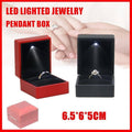 LED Ring Gift Box, 6.5 x 6.5 cm - Red - view 2