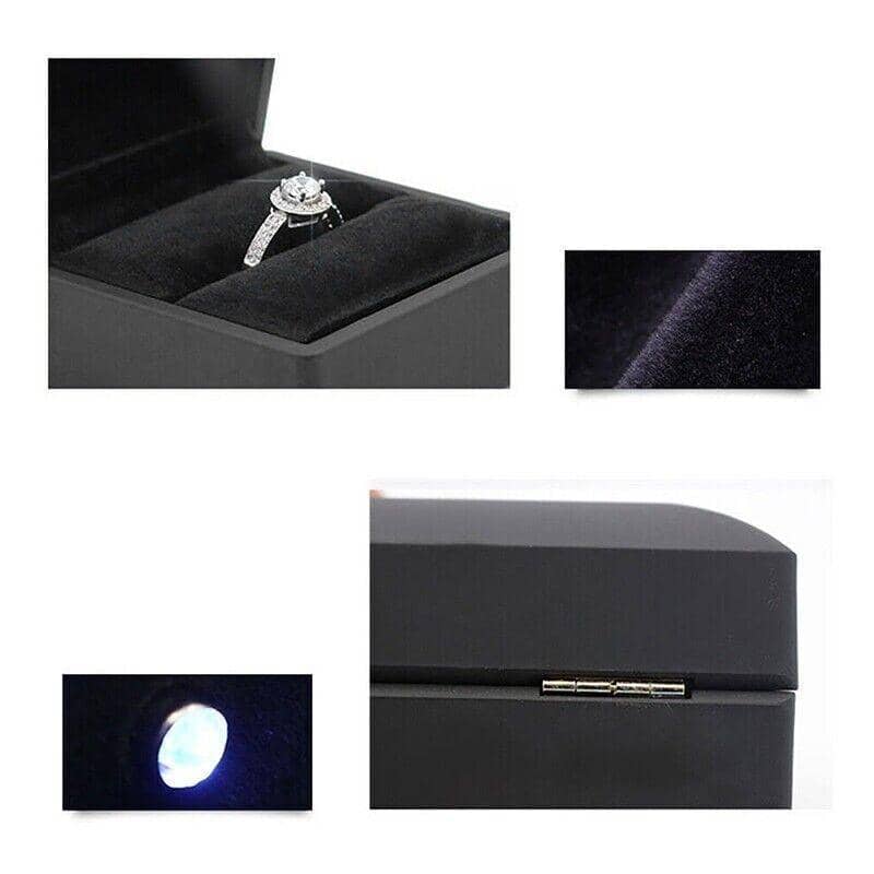 LED Ring Gift Box, 6.5 x 6.5 cm - Red - view 4