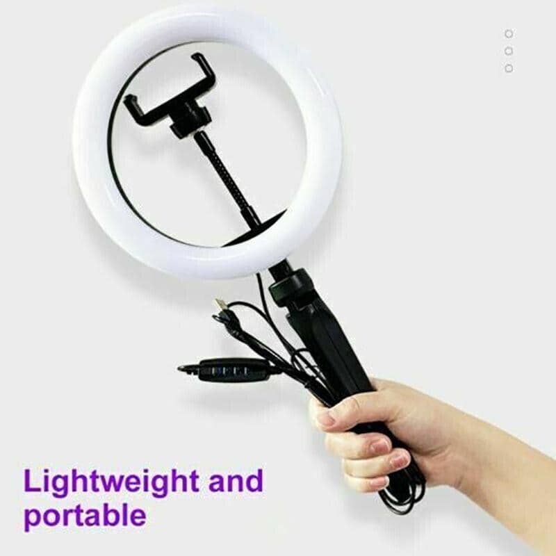 LED Ring Light with Tripod Stand, 8 Inch (20cm), Dimmable Desk Makeup Kit - view 3