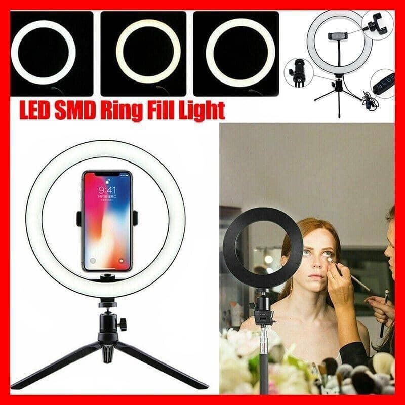LED Ring Light with Tripod Stand, 8 Inch (20cm), Dimmable Desk Makeup Kit - view 5