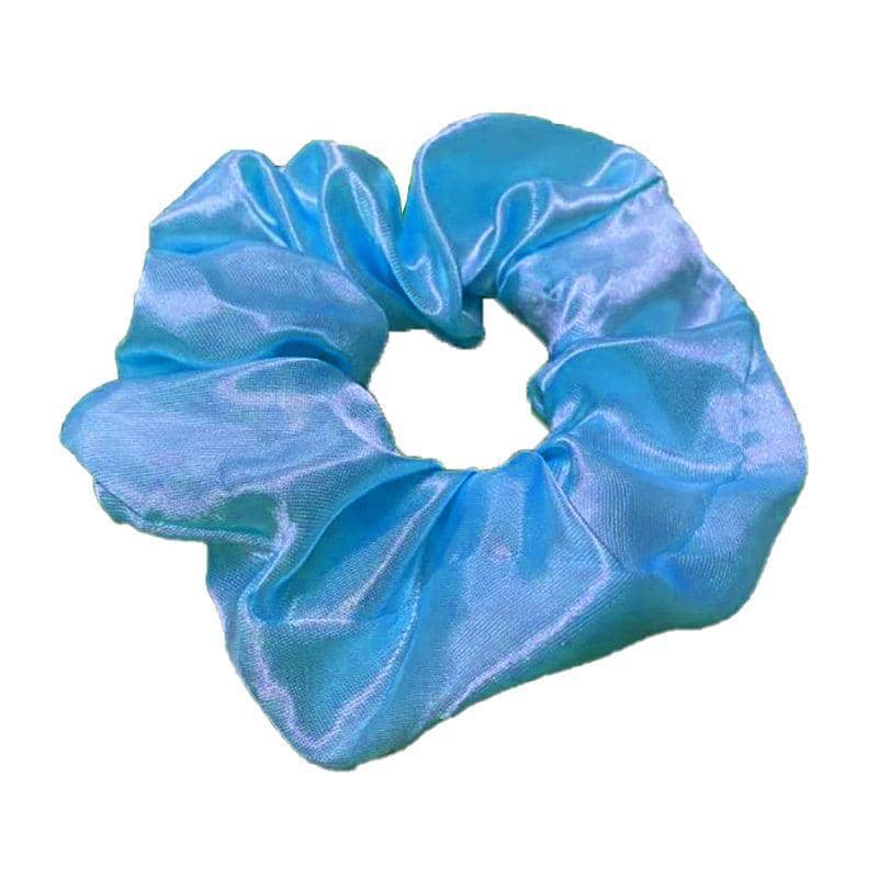 LED Satin Scrunchie Hair Tie with Light-Up Effect - Blue