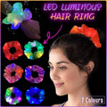 LED Satin Scrunchie Hair Tie with Light-Up Effect - Blue - view 2
