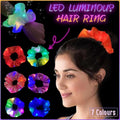 LED Satin Scrunchie Hair Tie with Light-Up Effect - Orange - view 2