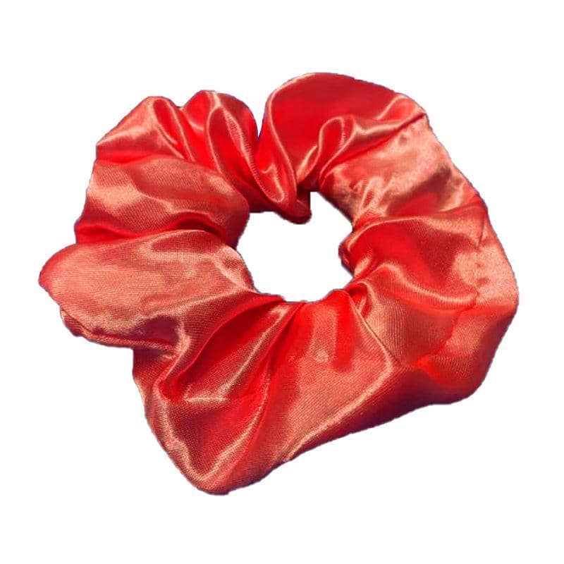 LED Satin Scrunchie Hair Tie with Light-Up Effect - Red