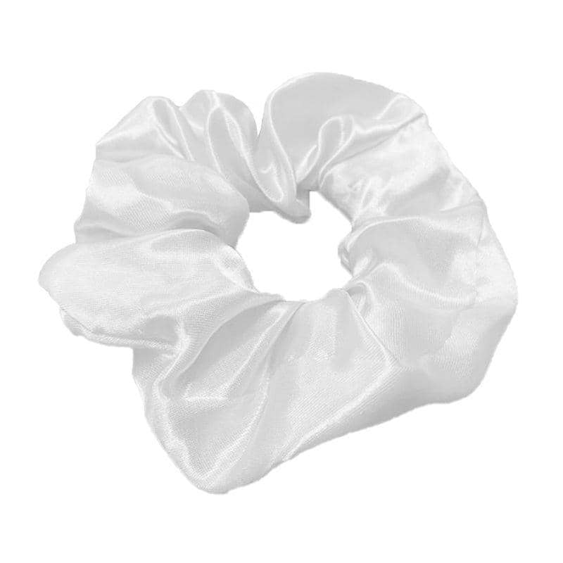 LED Satin Scrunchie Hair Tie with Light-Up Effect - White