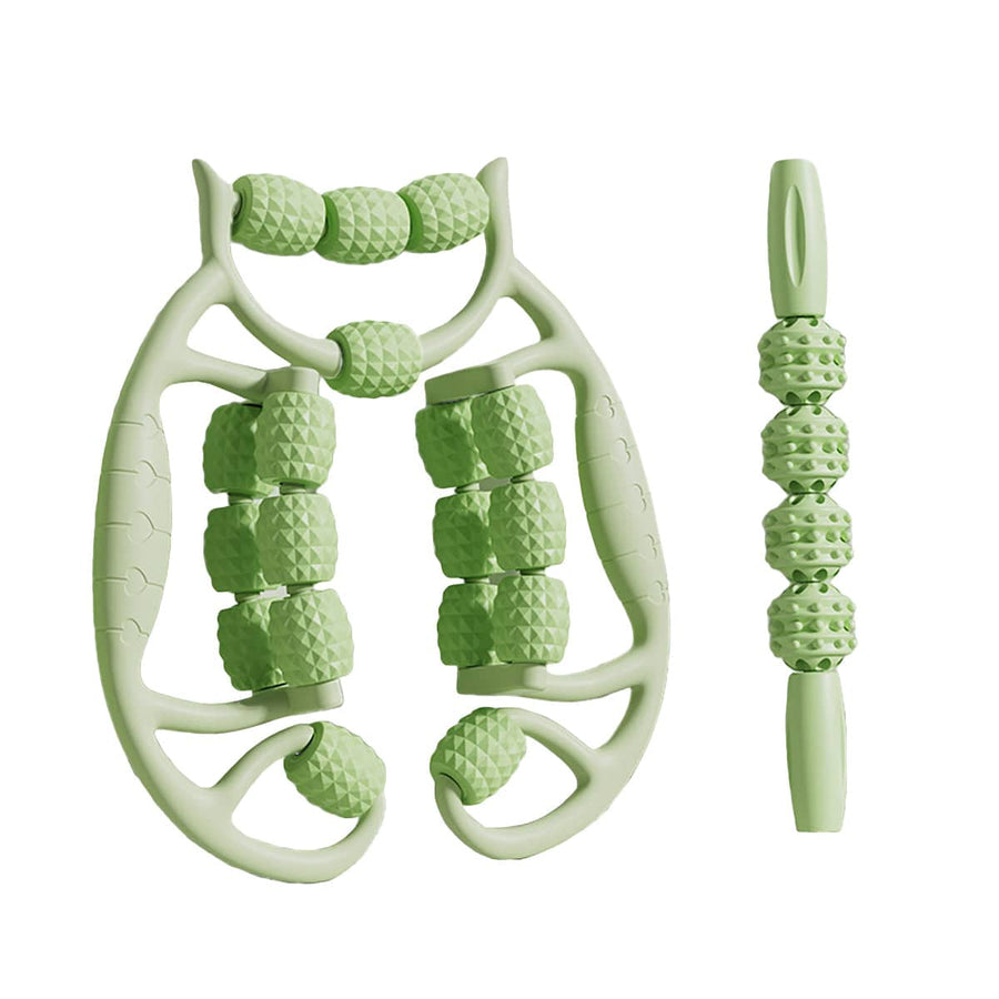 Leg Massager Roller Set, Ring and Stick Muscle Rollers - Green