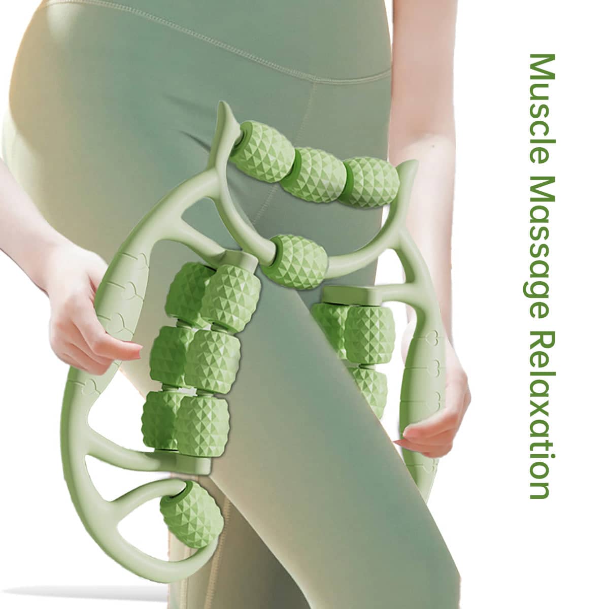 Leg Massager Roller Set, Ring and Stick Muscle Rollers - Green - view 4