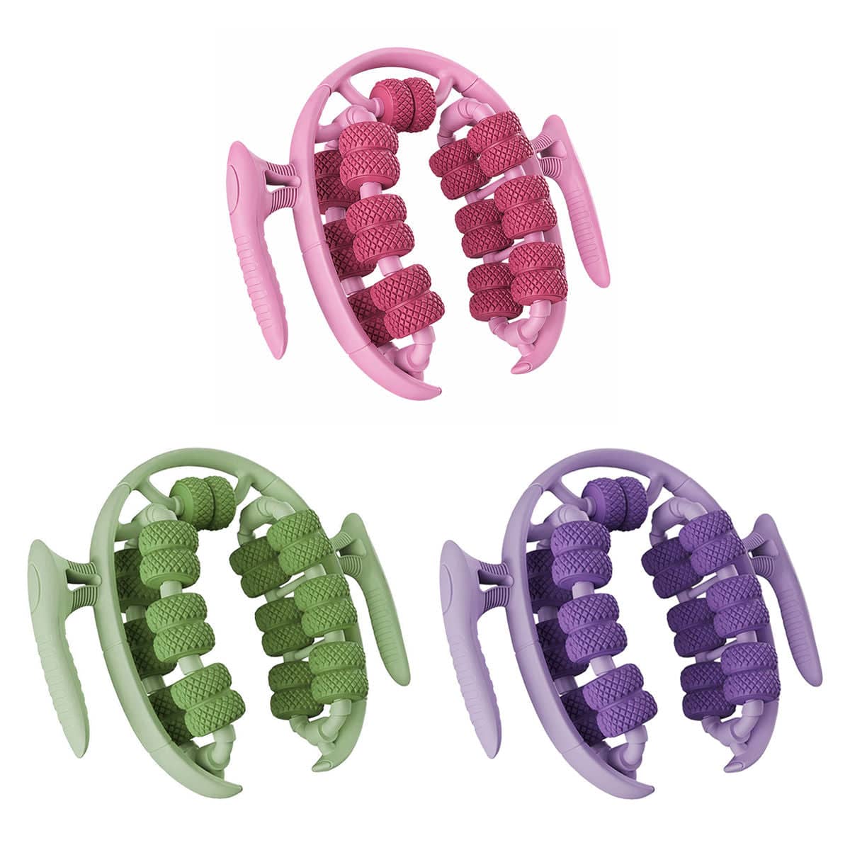 Leg Muscle Massager Roller with 26 Round Wheels - Purple - view 3