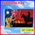 Lest We Forget Australian War Horse Flag ANZAC Day Remembrance Flag 150 x 90 cm