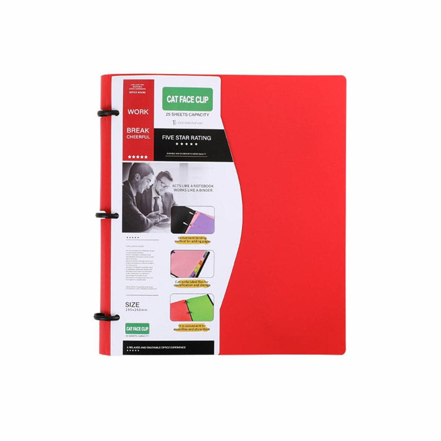 Letter Size 3 Ring Binder Cover Soft Poly - Red