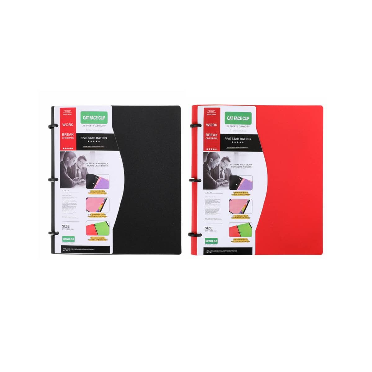 Letter Size 3 Ring Binder Cover Soft Poly - Red - view 3