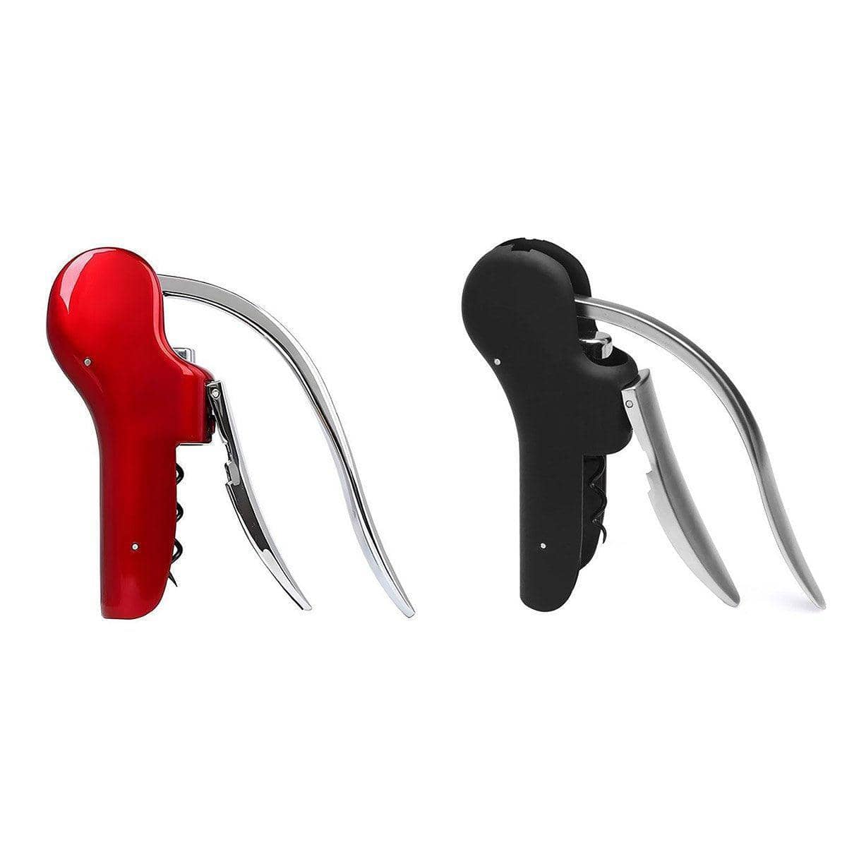 Lever Wine Bottle Opener, Zinc Alloy Corkscrew - Red - view 3