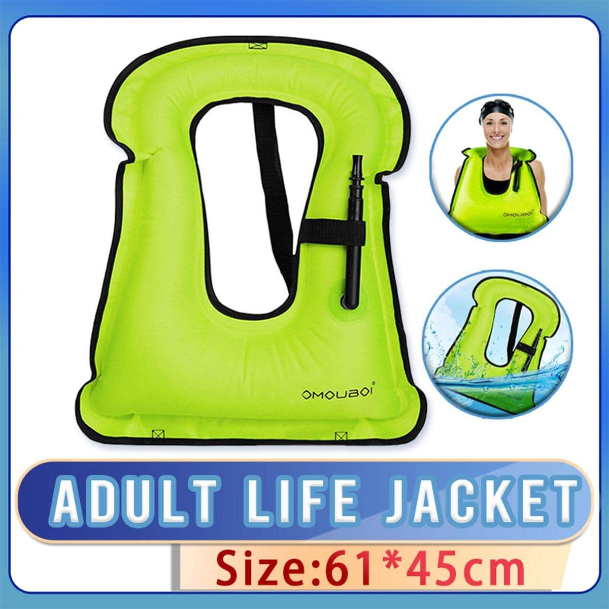 Life Jacket Buoyancy Vest for Adults, Inflatable Swimming Aid for Water Sports