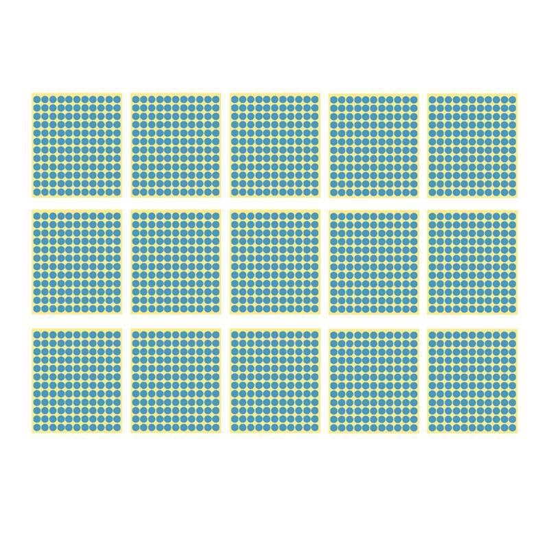 Light Blue Round Sticker Dots Adhesive Labels - 13mm, 132 Dots, 15 Sheets