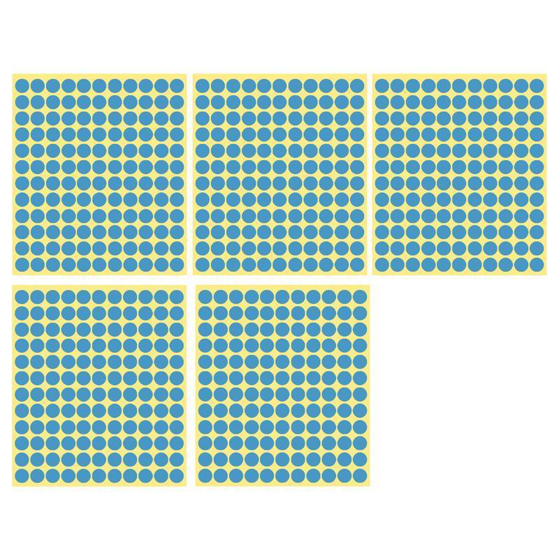 Light Blue Round Sticker Dots Adhesive Labels - 13mm, 132 Dots, 5 Sheets