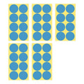 Light Blue Round Sticker Dots Adhesive Labels - 50mm, 8 Dots, 5 Sheets