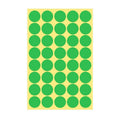 Light Green Round Sticker Dots Adhesive Labels - 25mm, 40 Dots, 1 Sheet
