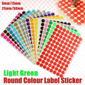 Light Green Round Sticker Dots Adhesive Labels - 50mm, 8 Dots, 5 Sheets - view 2