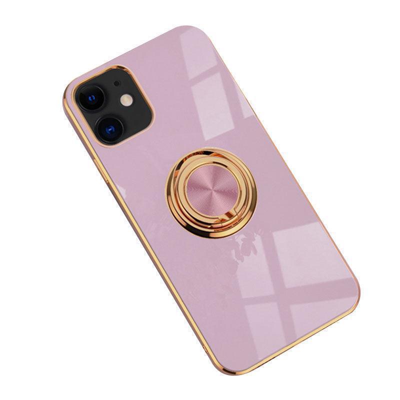 Light Purple Shockproof Silicone Phone Case with Ring Stand - iPhone 12 Pro