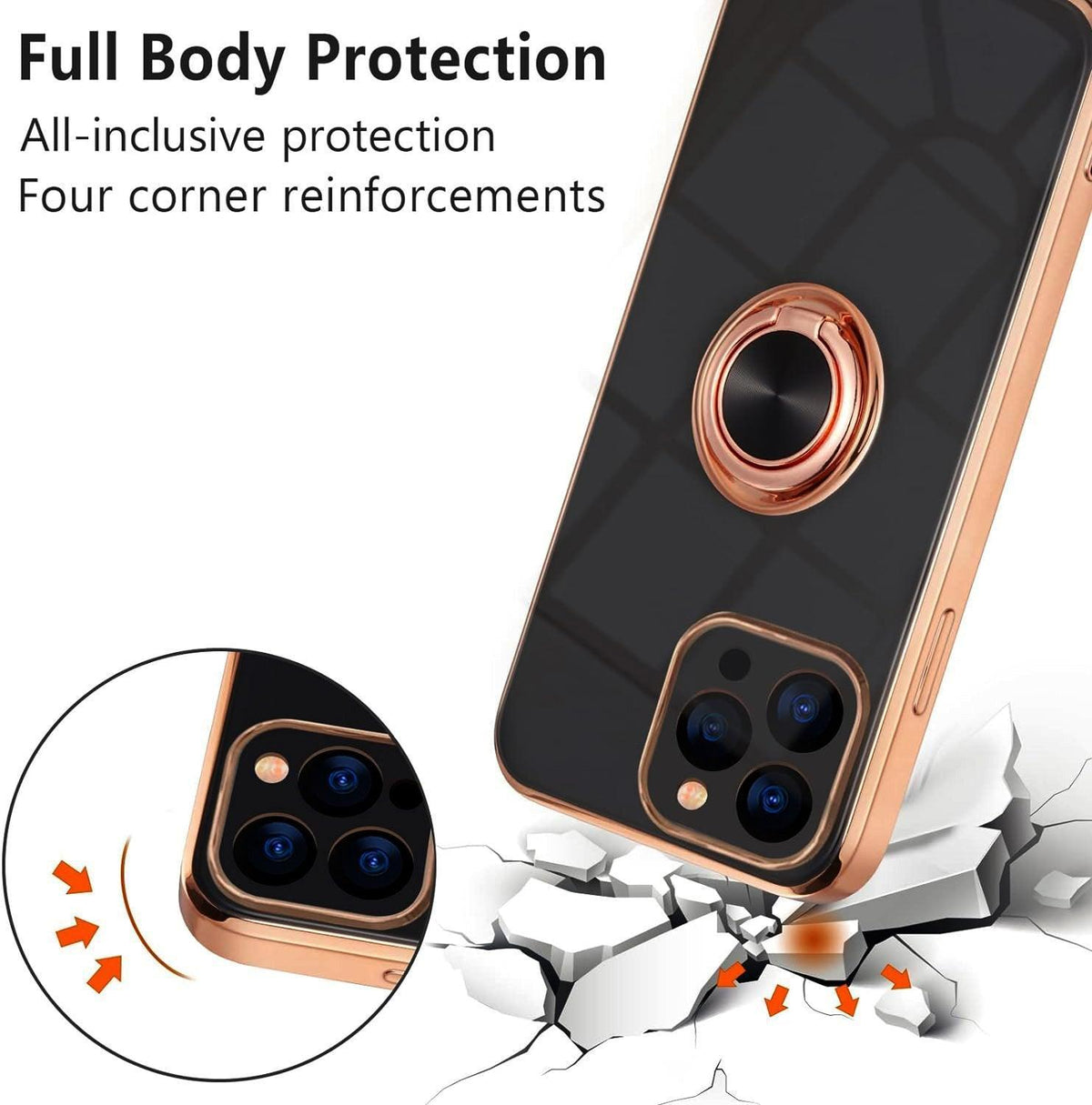 Light Purple Shockproof Silicone Phone Case with Ring Stand - iPhone 12 Pro Max - view 5