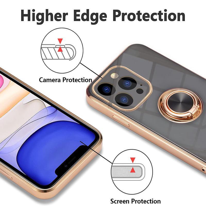 Light Purple Shockproof Silicone Phone Case with Ring Stand - iPhone 13 Mini - view 7