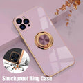 Light Purple Shockproof Silicone Phone Case with Ring Stand - iPhone 14 Plus - view 2
