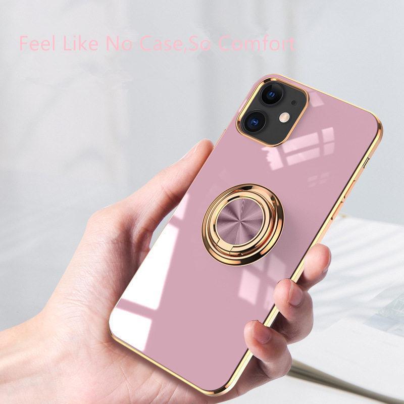 Light Purple Shockproof Silicone Phone Case with Ring Stand - iPhone 14 Plus - view 9
