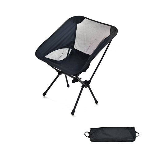 Lightweight Folding Camping Chair with High Back - Black